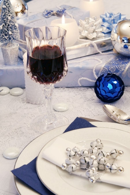 Christmas place setting blue Christmas place setting blue